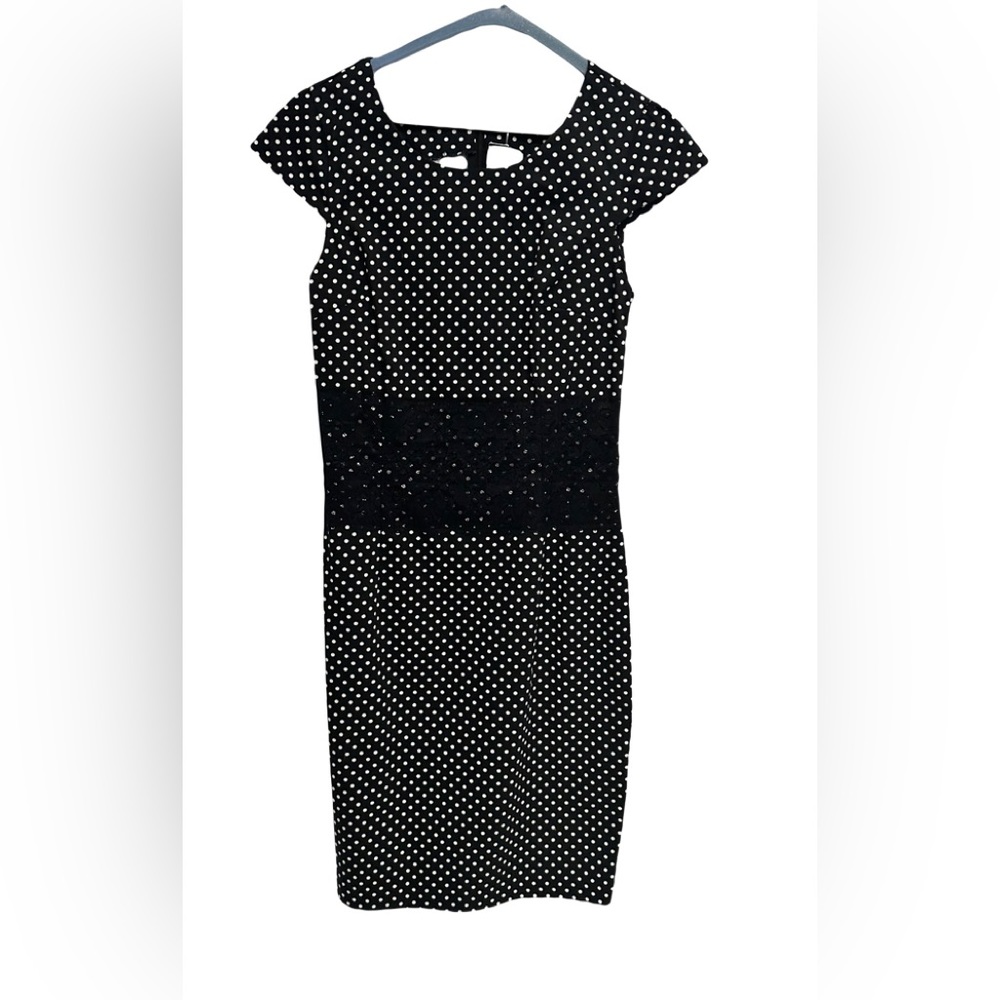Polka Dot Pencil Dress w Lace Size XS/TP